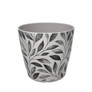 Bamboo Self Watering Planter - Gray Leaves - 7"