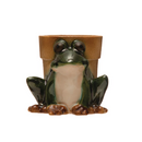 Stoneware Frog Planter - 5"