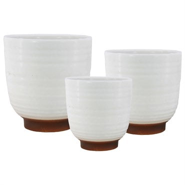 White Round Planter
