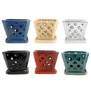 Square Diamond Orchid Pot - Assorted Colors - 7"