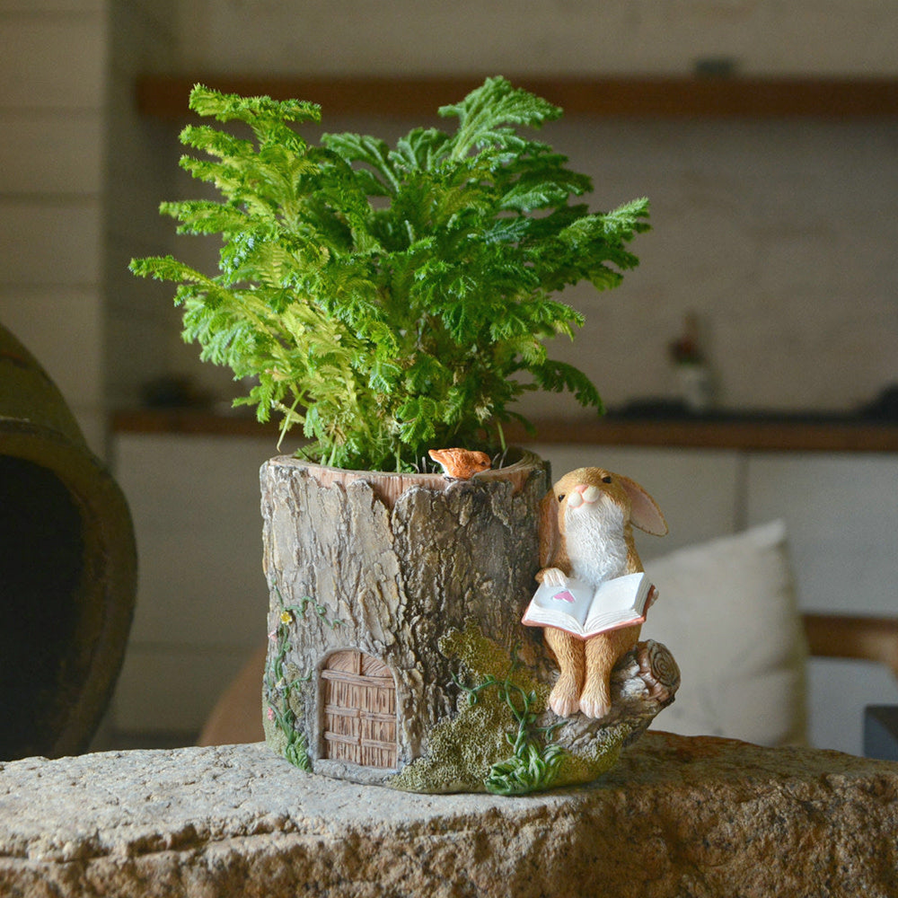 Reading Rabbit Planter