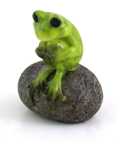 Cute Frog on Stone Clasp Knees