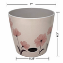Bamboo Self Watering Planter - Pink Flower - 7"