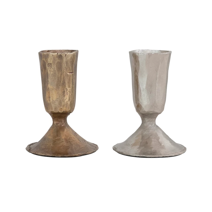 Metal Taper Holder-Assorted Finishes & Shapes - 3"