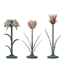 Painted Metal Vintage Floral Toleware Taper Holder - Assorted - 13"