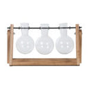 Esschert: 3 Vase Cutting Stand-Wood & Glass