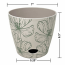 Bamboo Self Watering Planter - Green Flower - 7"