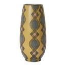 Pattern Yellow Grey and Pink Vase - 10"
