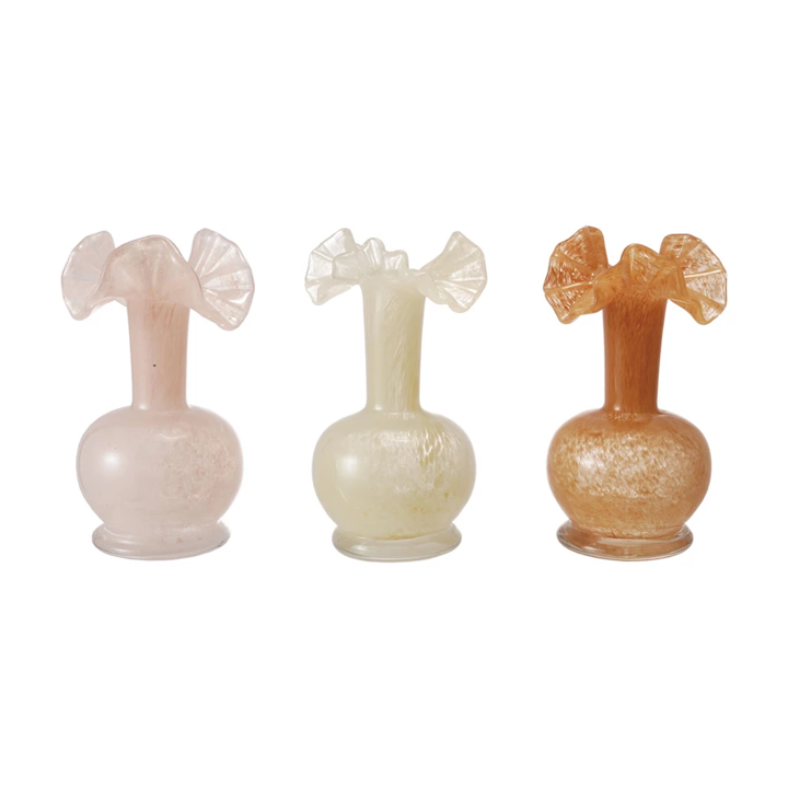 Art Glass Vase w/Ruffle - 7.5"
