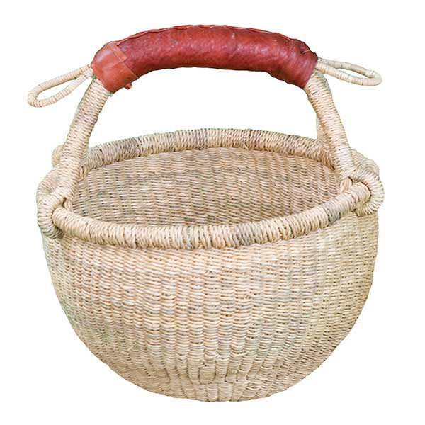 African Artisan Natural Large Mini Round Basket