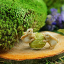 Two Rabbits Rolling Cabbage