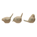 Stoneware Birds - White & Blue - Assorted - 4"