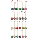 Round Hand Painted Paper Mache Ball Ornaments - Assorted