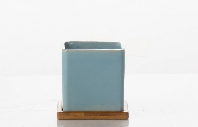 Loft Square w/Bamboo Saucer - Lite Blue