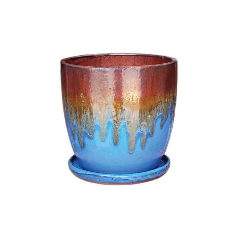egg pot planter Fusion Egg Pot Planter 5 in / Copper Over Blue