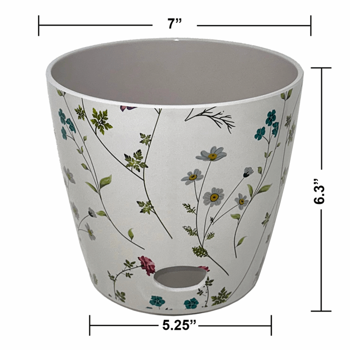 Bamboo Self Watering Planter - Wildflower - 7"