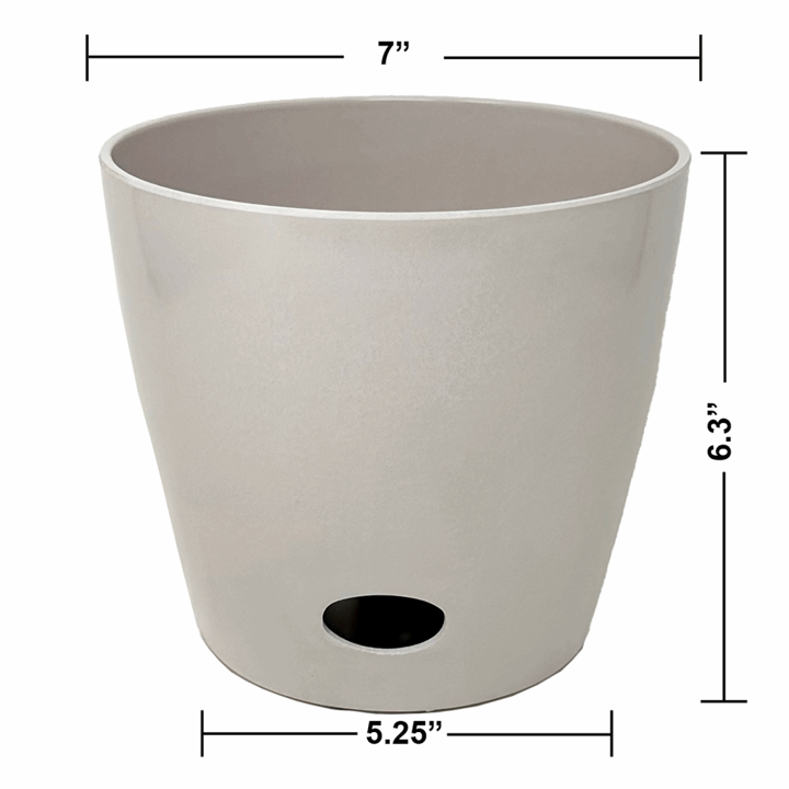 Bamboo Self Watering Planter - White - 7"