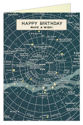 Cavallini Papers Happy Birthday Celestial Greeting Card