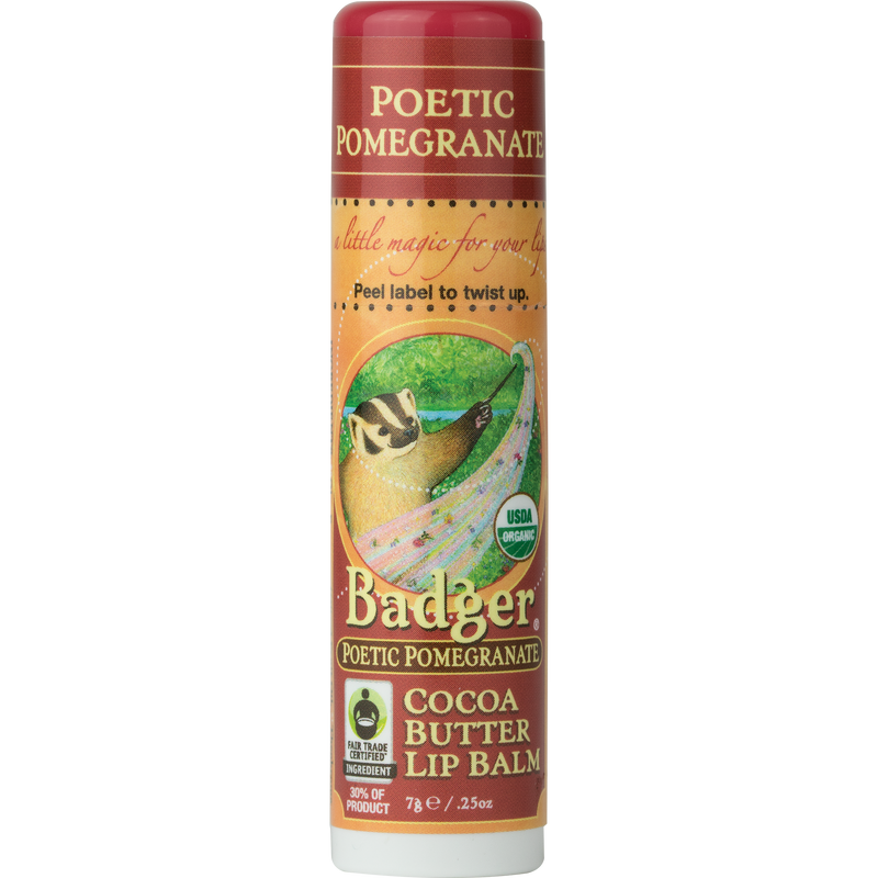Badger Poetic Pomegranate Organic Cocoa Butter Lip Balm
