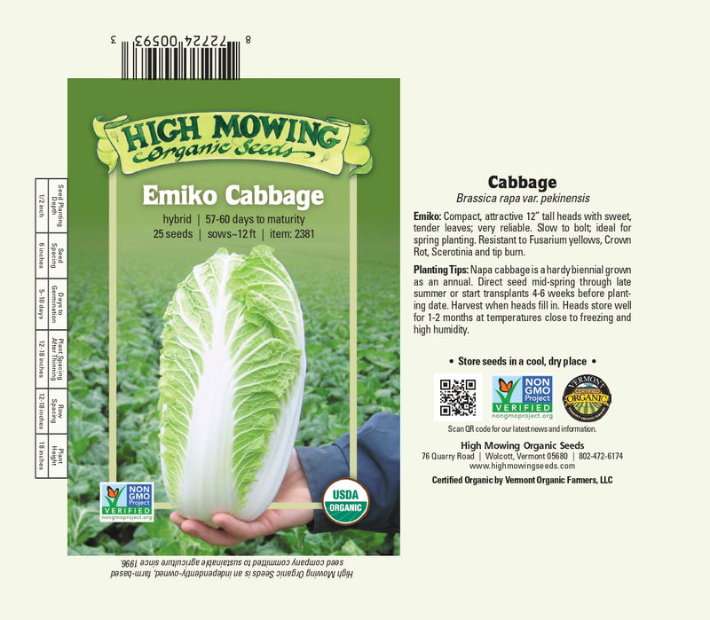 Emiko F1 Napa Cabbage Seeds