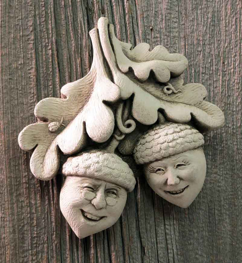 Nutty Couple Aged Stone Wall Plaque