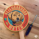 Neighborhood Watch Brown Dog Garden Sign