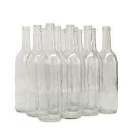 Clear Bordeaux Wine Bottle-no punt-750 mL