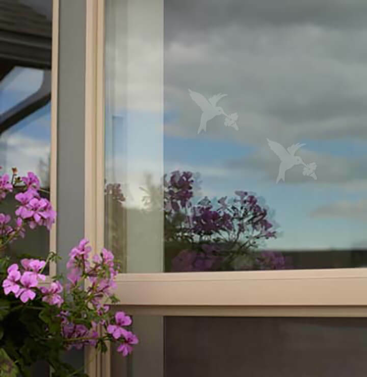 Hummingbird Bird Alert Window Decals - 4/pk
