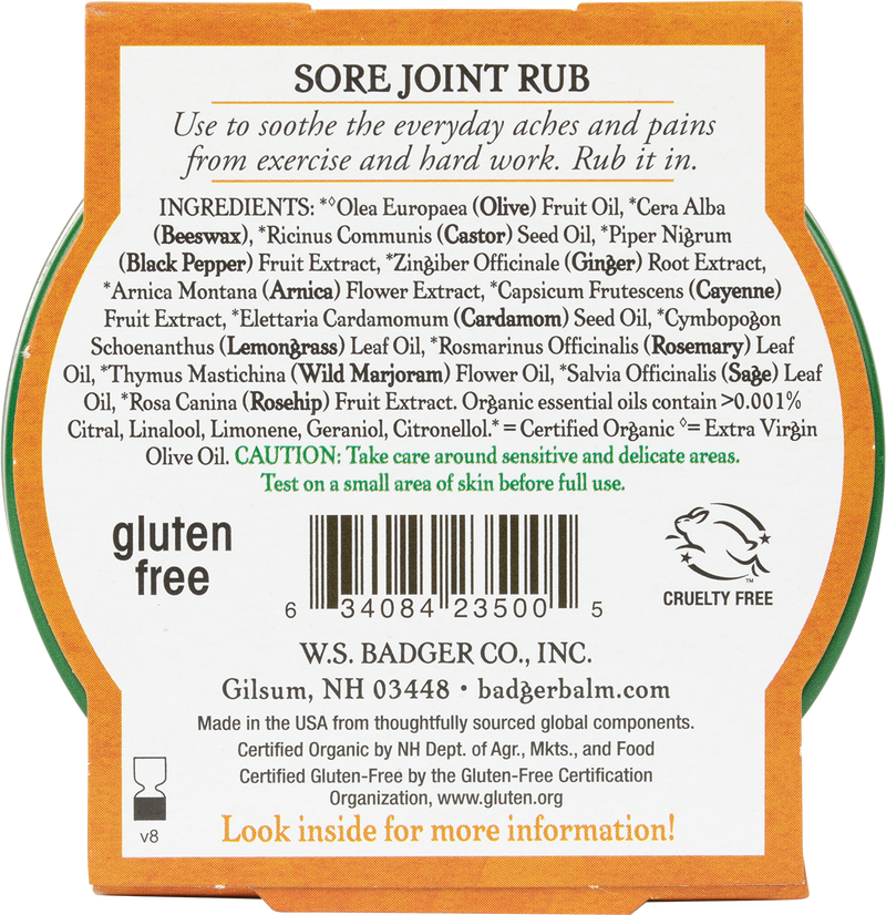 Badger Organic Sore Joint Rub - 2 oz
