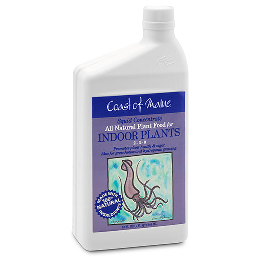 Coast of Maine Organic Liquid Squid Fertilizer for Indoor Plants - 1 quart