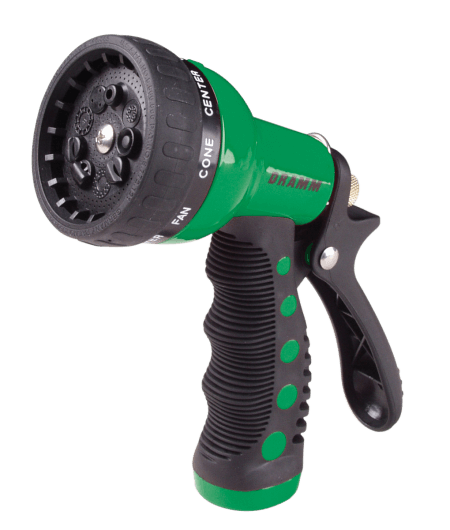 fan spray nozzle for garden hose Dramm Revolver 9 Spray Pattern Nozzle, Green