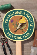 Goldfinch Bird & Pollinator Habitat Garden Sign
