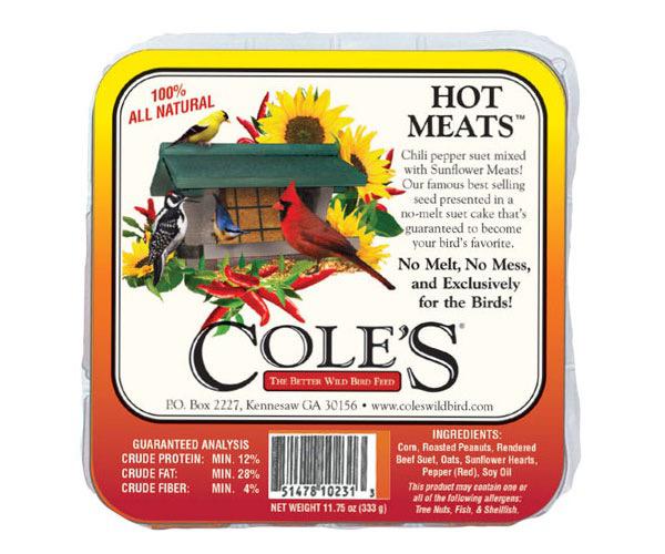 Cole's Hot Meats Suet Cake - 11.75 oz.