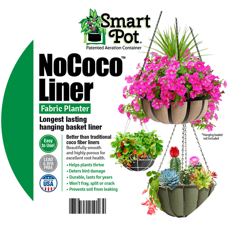 planting hanging baskets with liners Smart Pot NoCoco Hanging Basket Liner