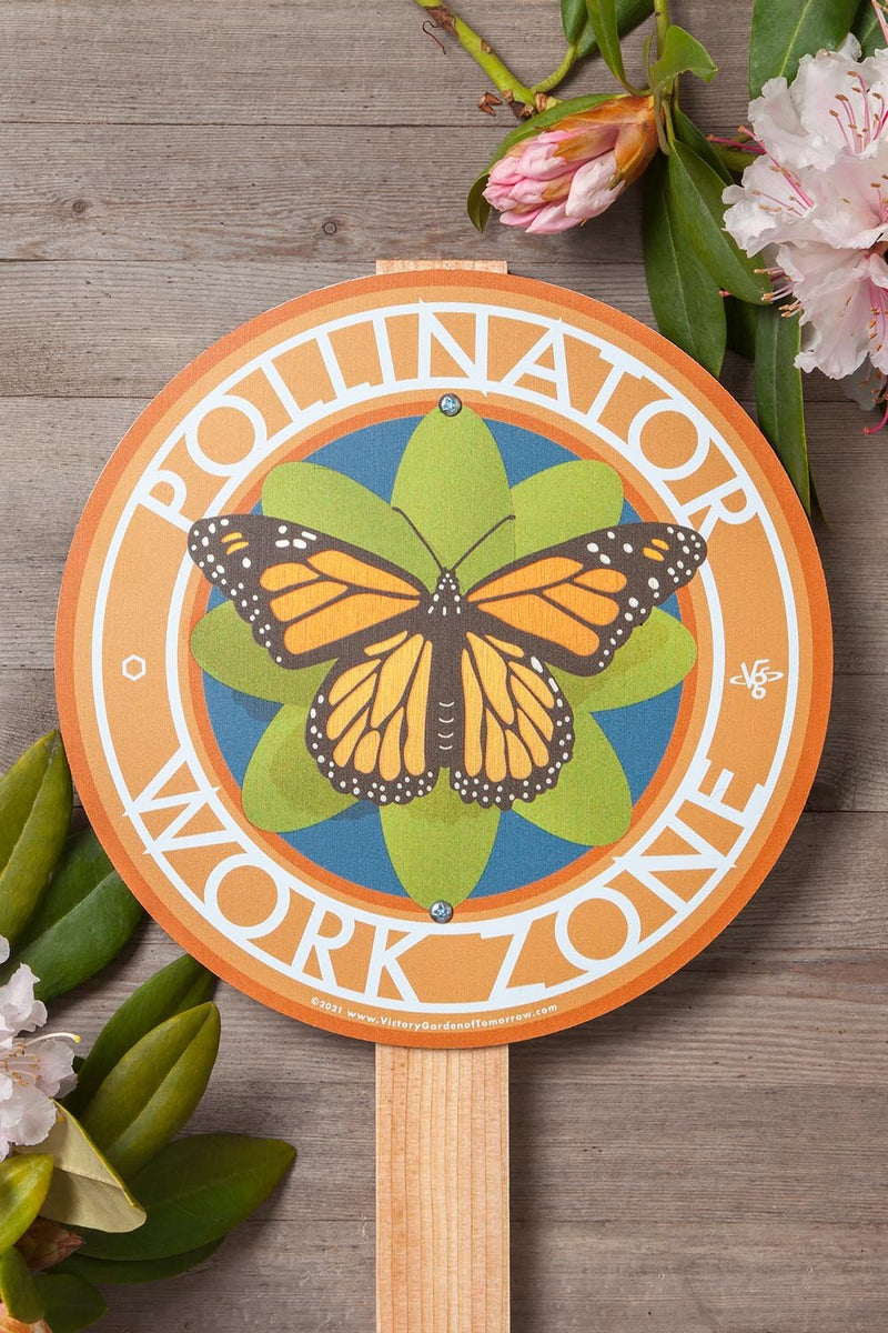 Butterfly Pollinator Work Zone Garden Sign