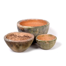 Aged Rustic Round Planters