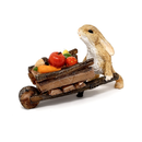 Rabbit Pushing Wheelbarrow with Harvest