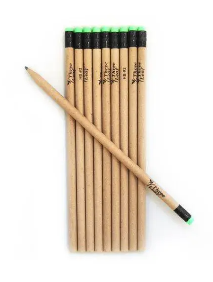Three Leaf Recycled Paper Pencils - 10 pack
