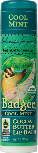 Badger Cool Mint Organic Cocoa Butter Lip Balm