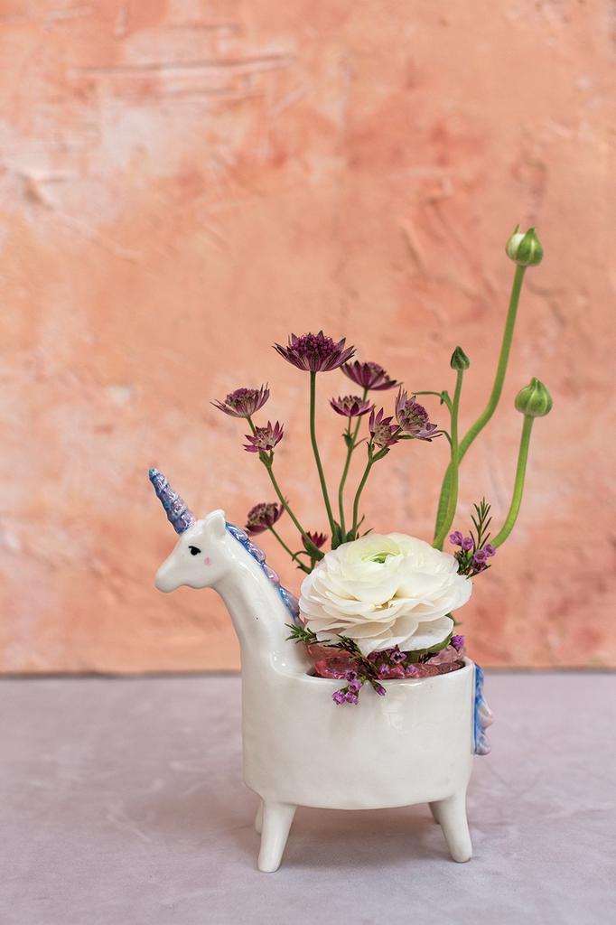 Lolly Unicorn Planter - 5.75x3x7 in