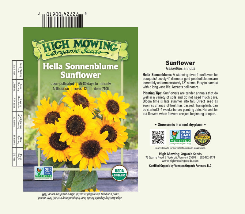 Hella Sonnenblume Sunflower Seeds