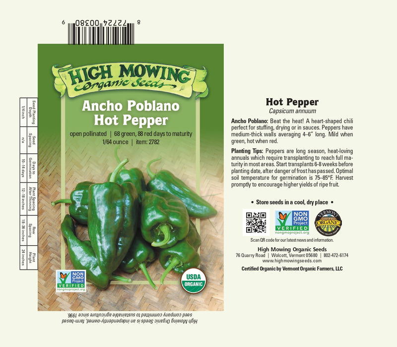 Pepper: Ancho Poblano Seeds