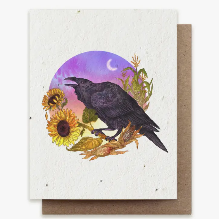 The Bower Studio: Raven Greeting Card