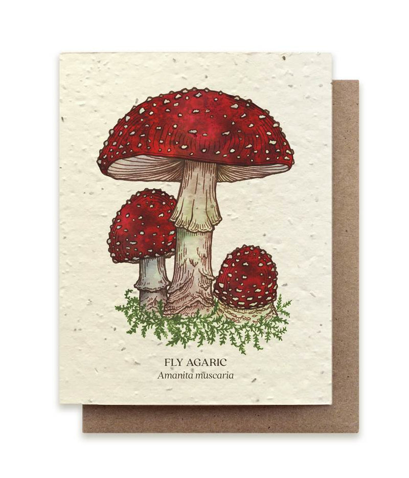 The Bower Studio Fly Agaric Mushroom Seeded Greeting Card