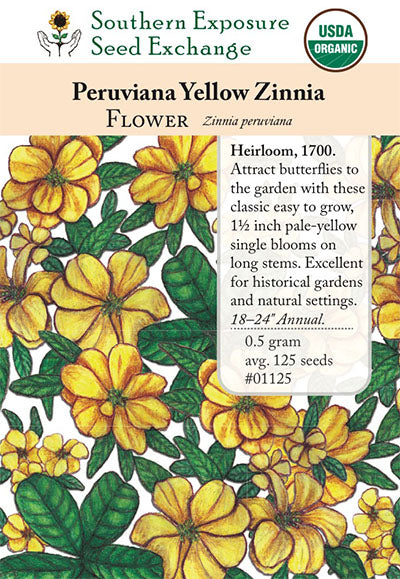 Peruvian Yellow Zinnia Flower Seeds